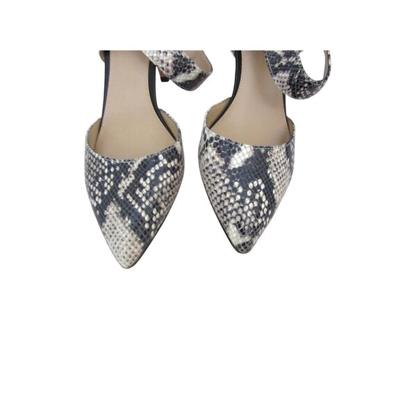 Franco Sarto Snakeskin Printed Leather Elastic Strap Heels 9.5 - Picture 3 of 6